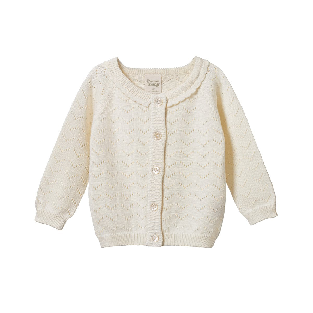 Piper Cardigan - Natural Pointelle