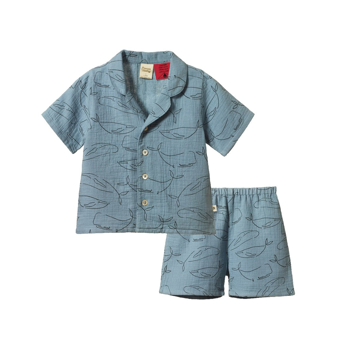 Seren Set Muslin - Blue Whale Print