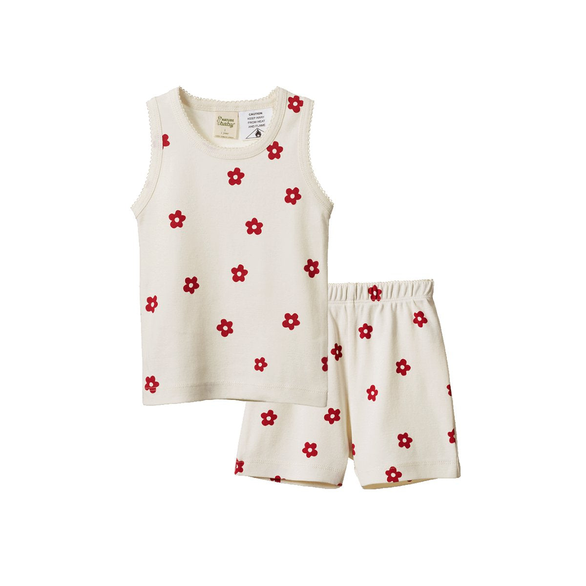 Singlet Pyjama Set - Flora Red Print