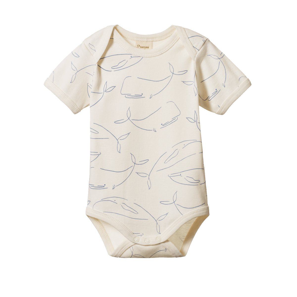 Short Sleeve Bodysuit - Whale Print