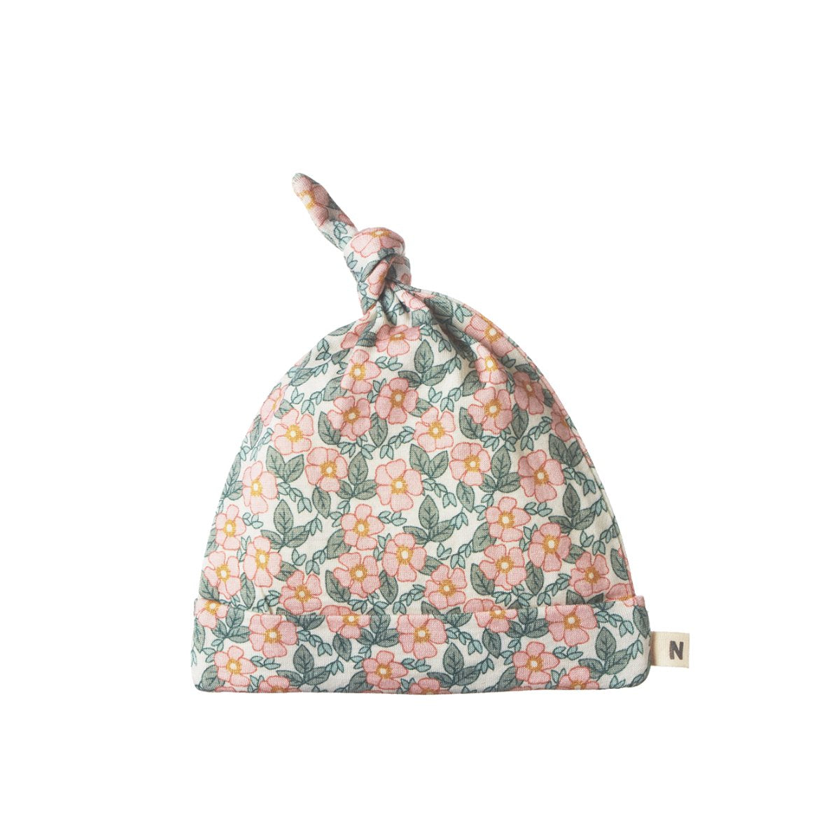 Merino Knotted Beanie - Garland Print