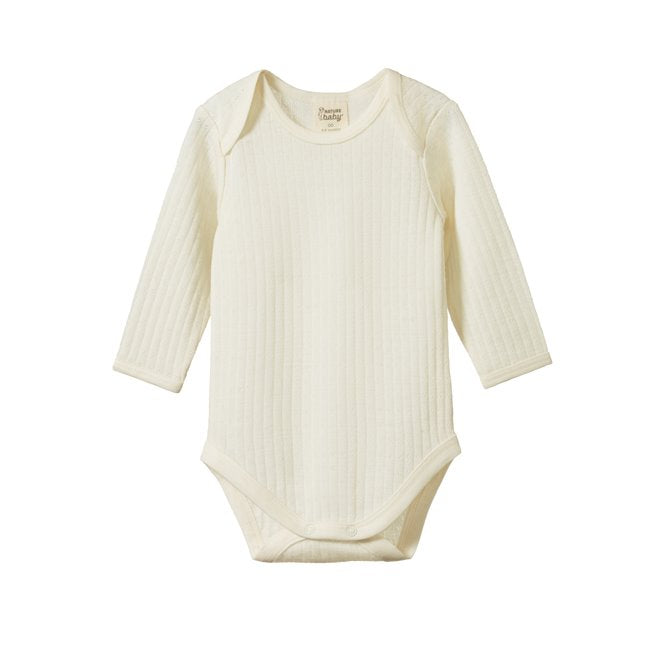 Merino Bodysuit Pointelle - Natural