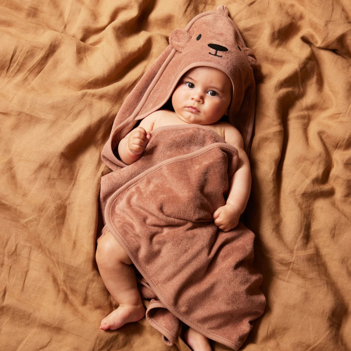 Bear Hooded Towel - Hazelnut