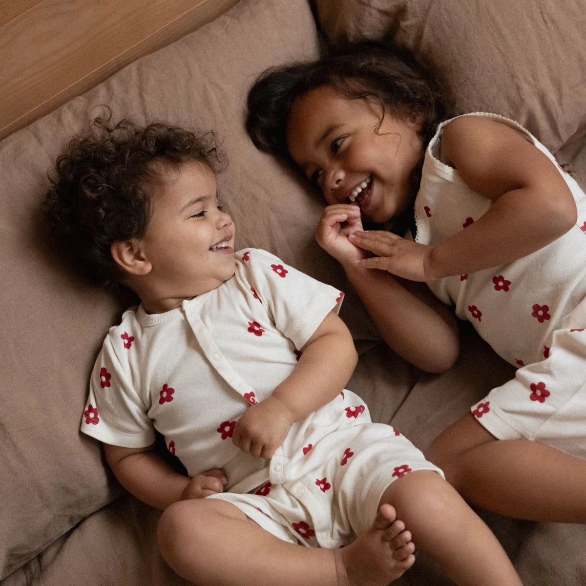 Summer Sleepy Suit - Flora Red Print