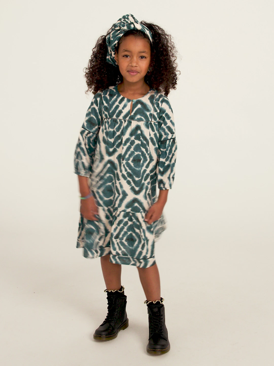 All-Over Printed Ladder Tape Dress