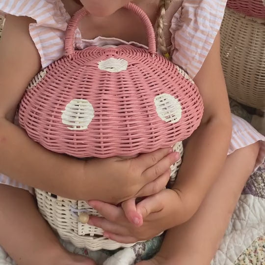 Rattan Mushroom Basket - Musk