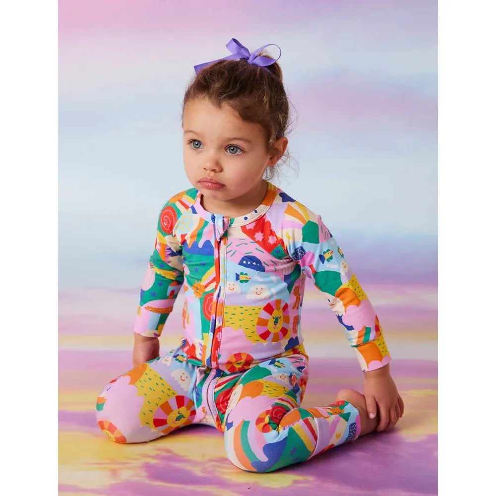 Rainbow Valley Long Sleeve Romper