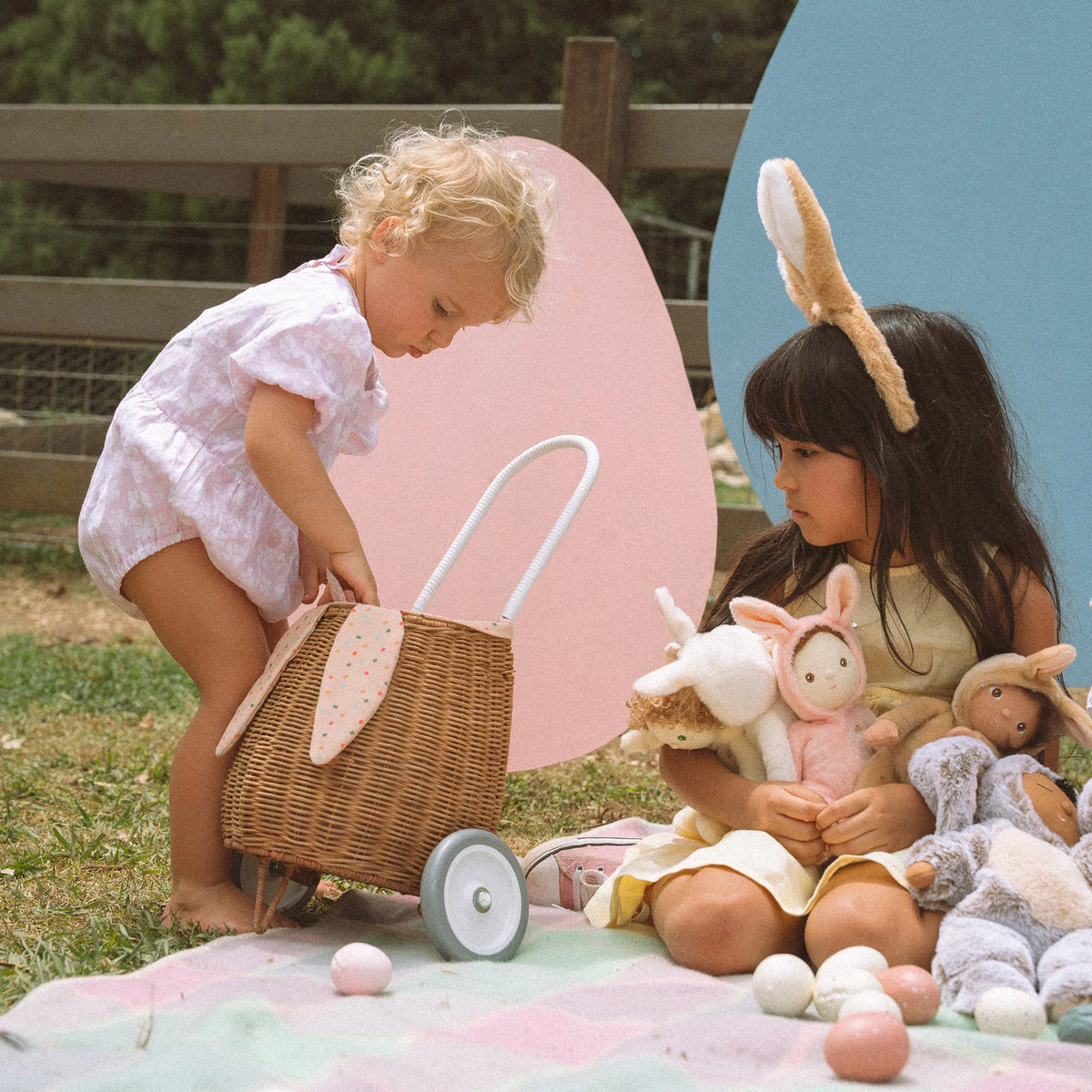 Rattan Bunny Luggy with Lining – Gumdrop