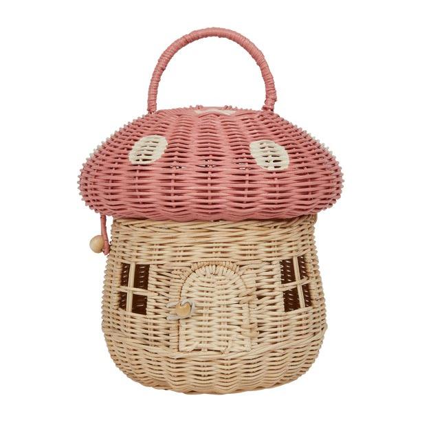 Rattan Mushroom Basket - Musk