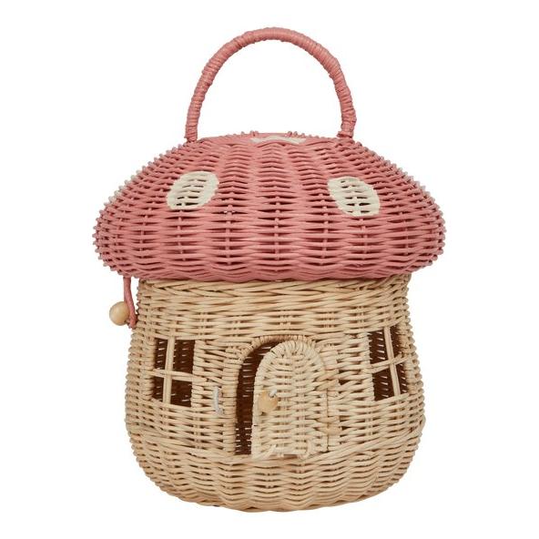Rattan Mushroom Basket - Musk