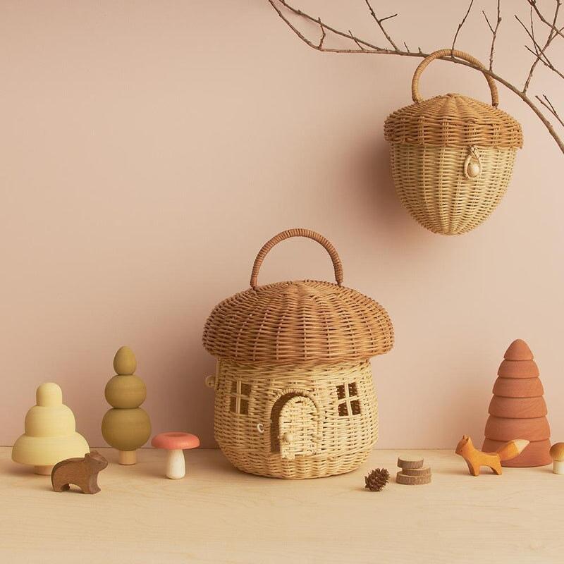Rattan Mushroom Basket - Natural