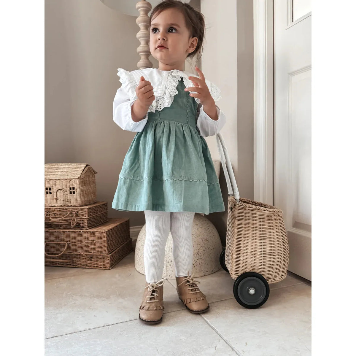 Earla Pinafore-Seafoam