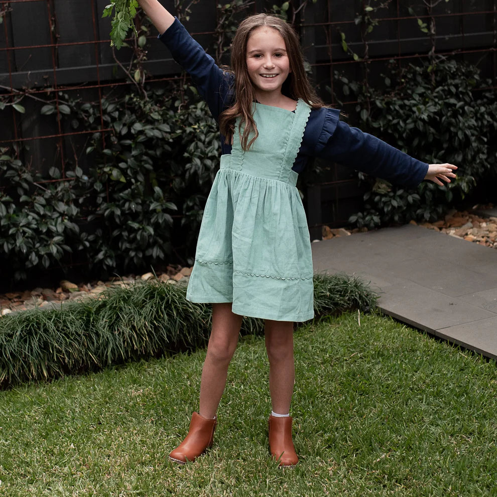 Earla Pinafore-Seafoam