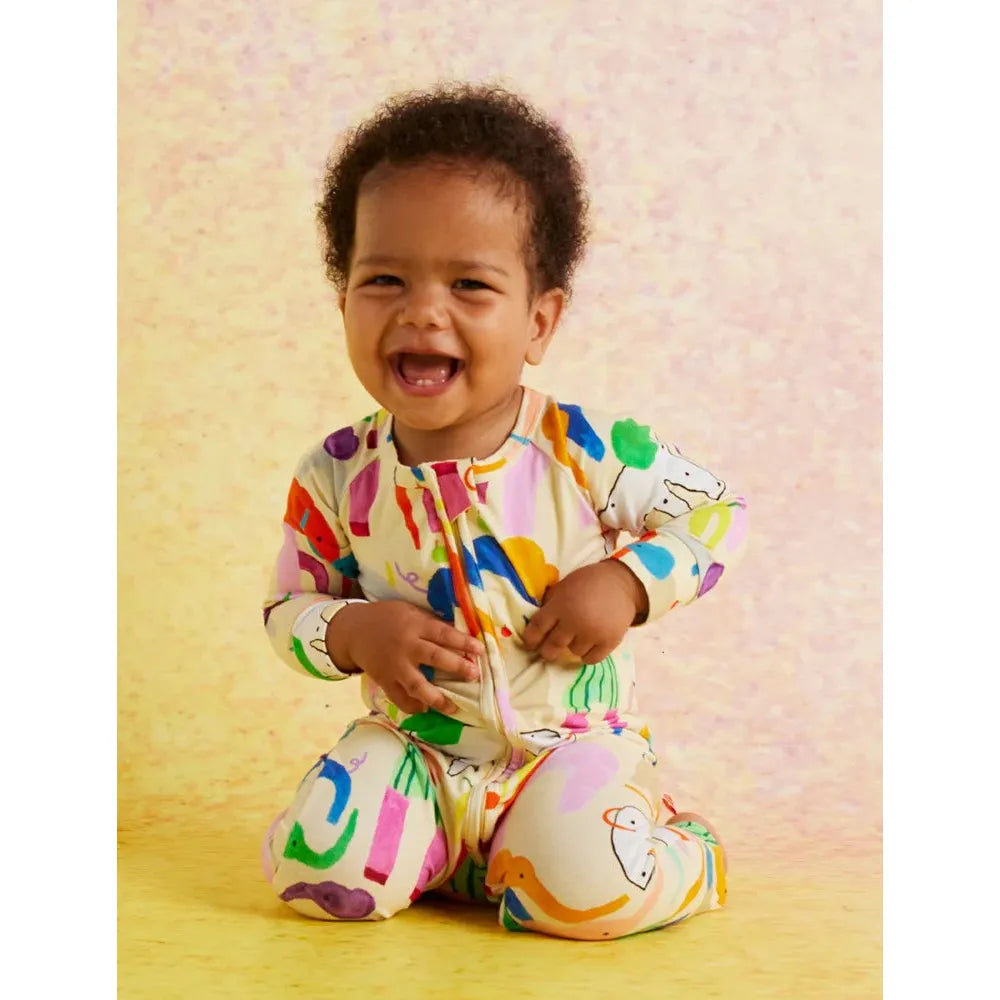 Happy Herd Long Sleeve Romper