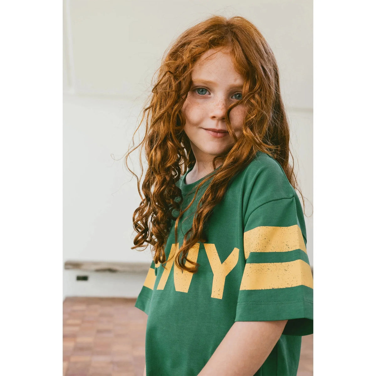 Stripes Logo Tee - Dark Emerald