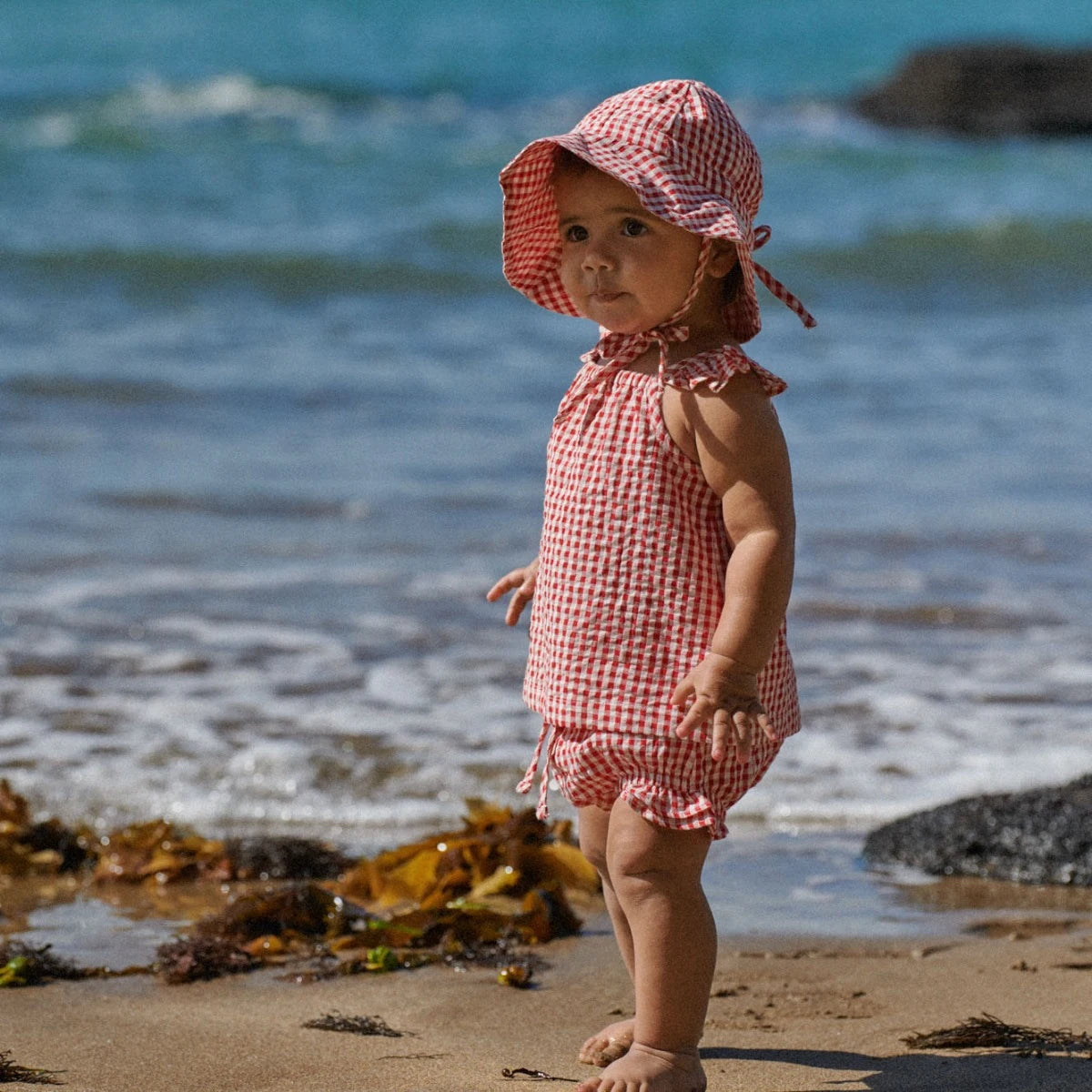 Gingham Sunhat - Red Check