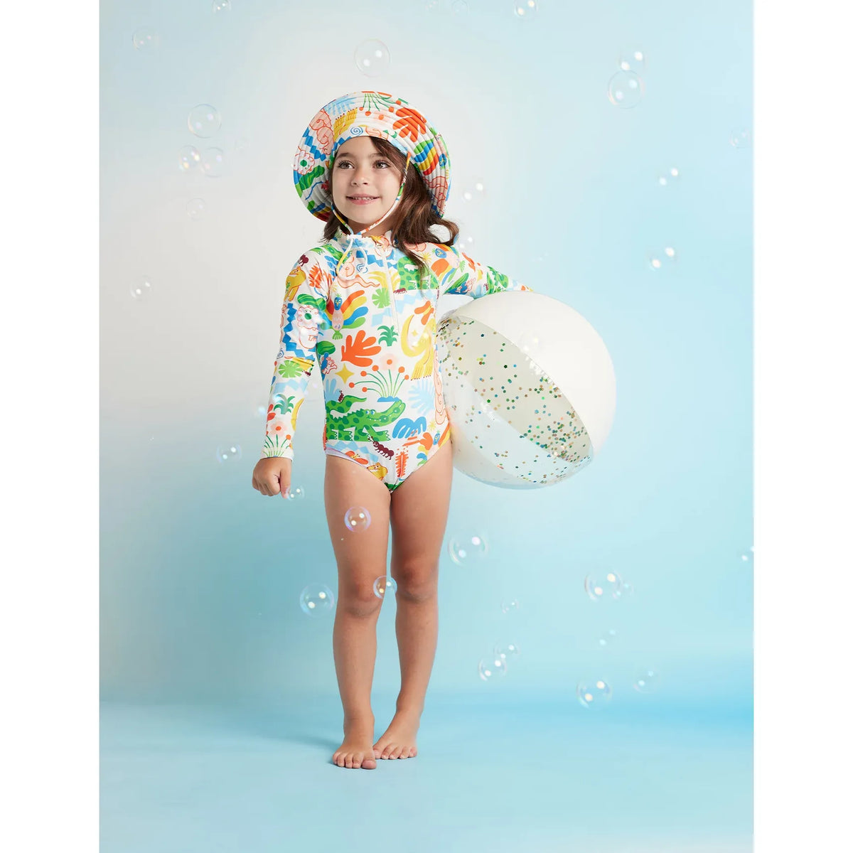 Long Sleeve Zip Bather - Tropicool