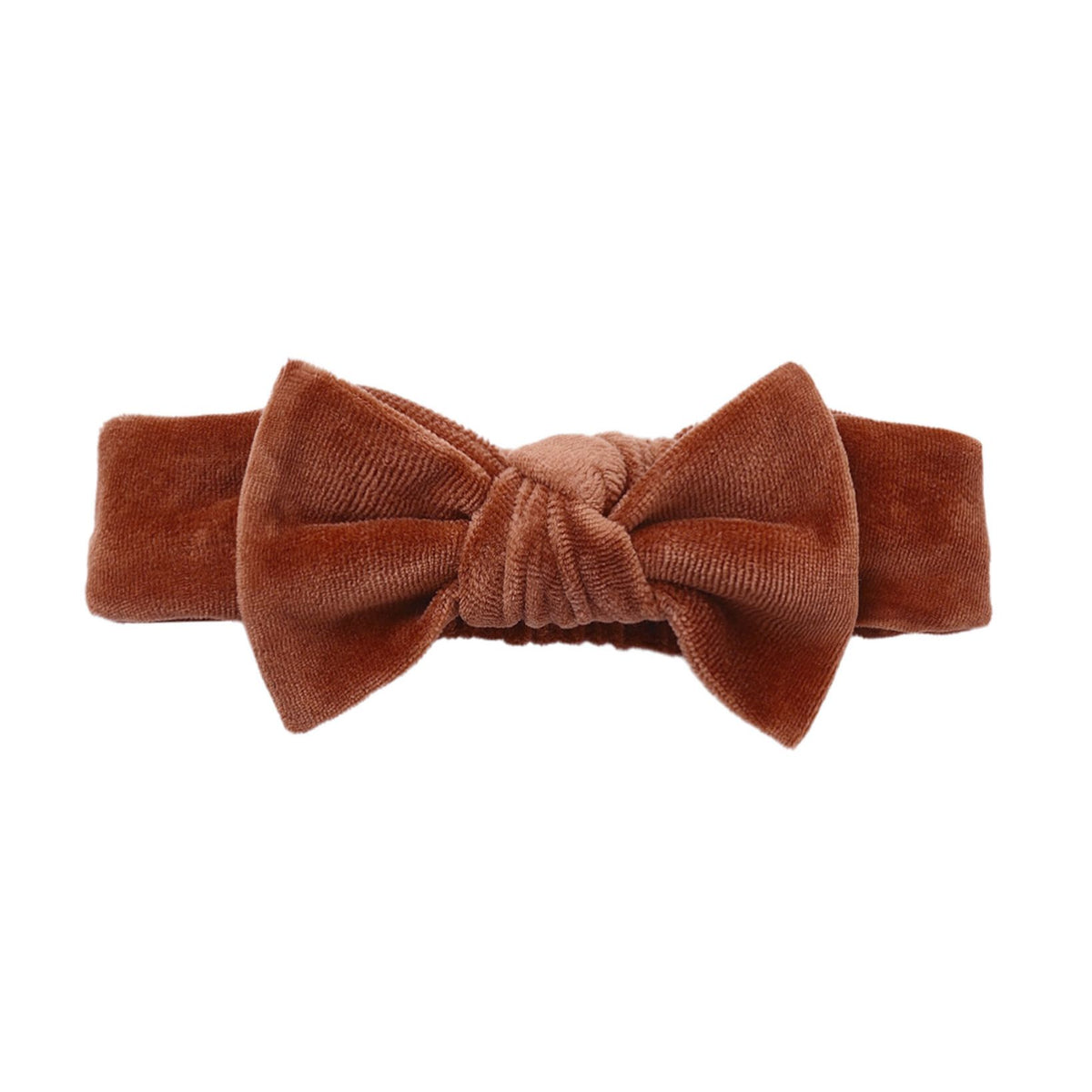 Velour Bow Headband Redwood
