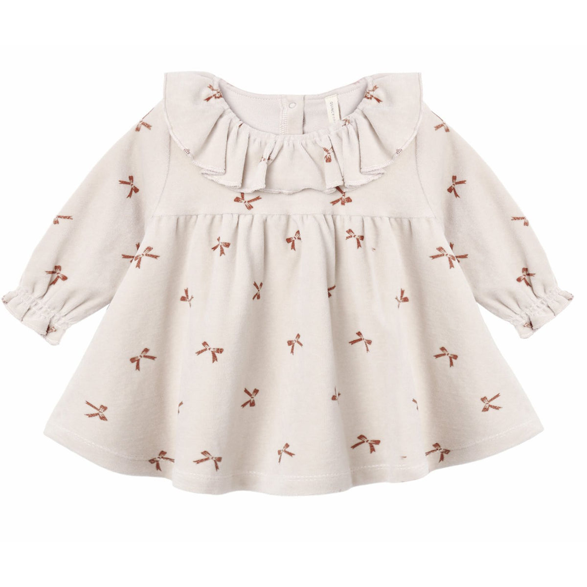 Velour Baby Dress Red Bows