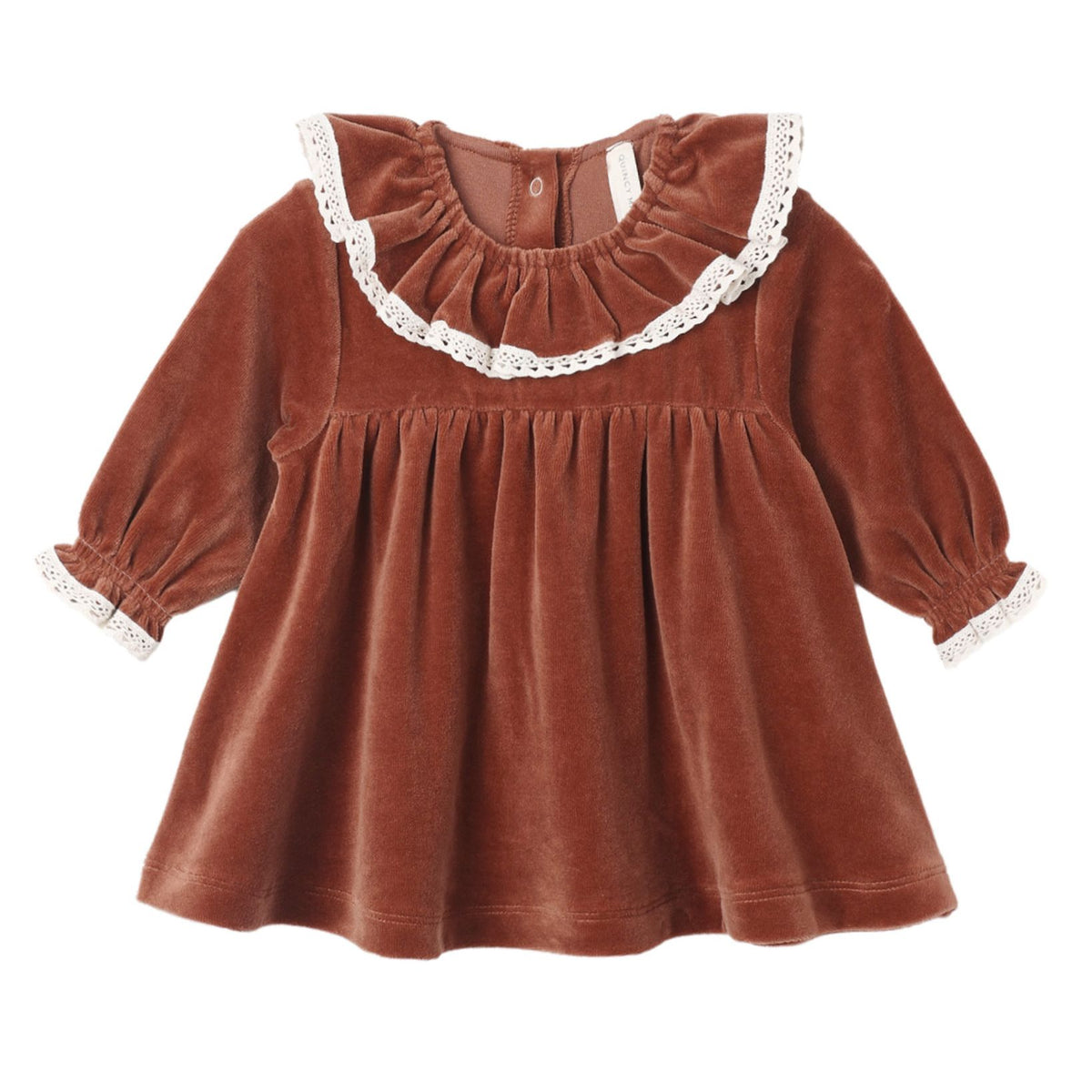 Velour Baby Dress Redwood