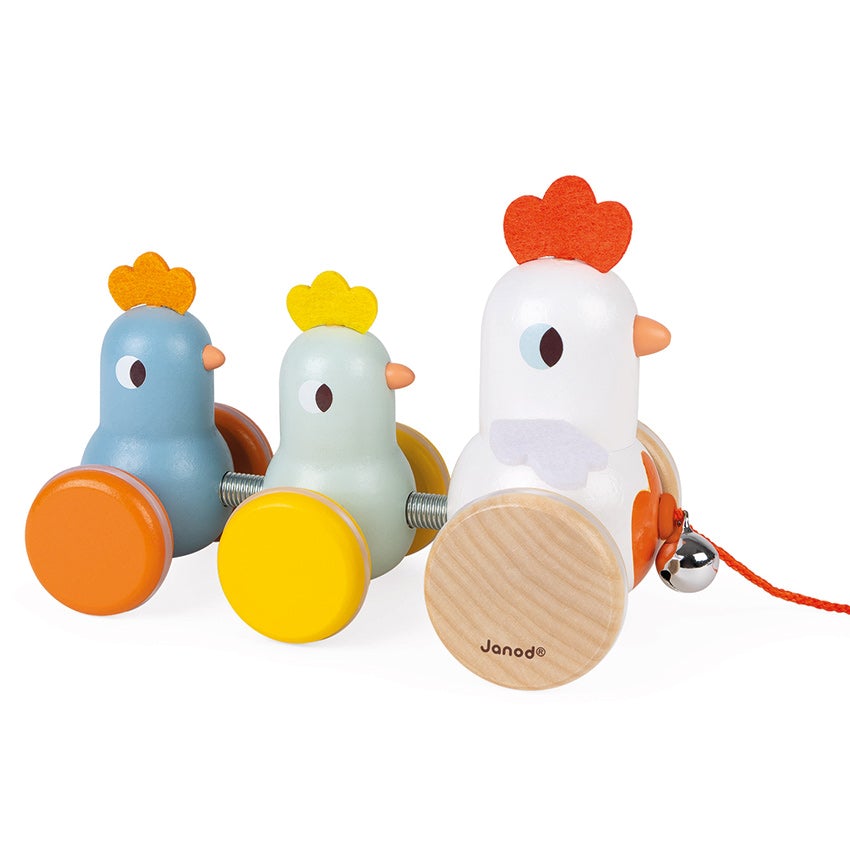Pull Along Hen Family