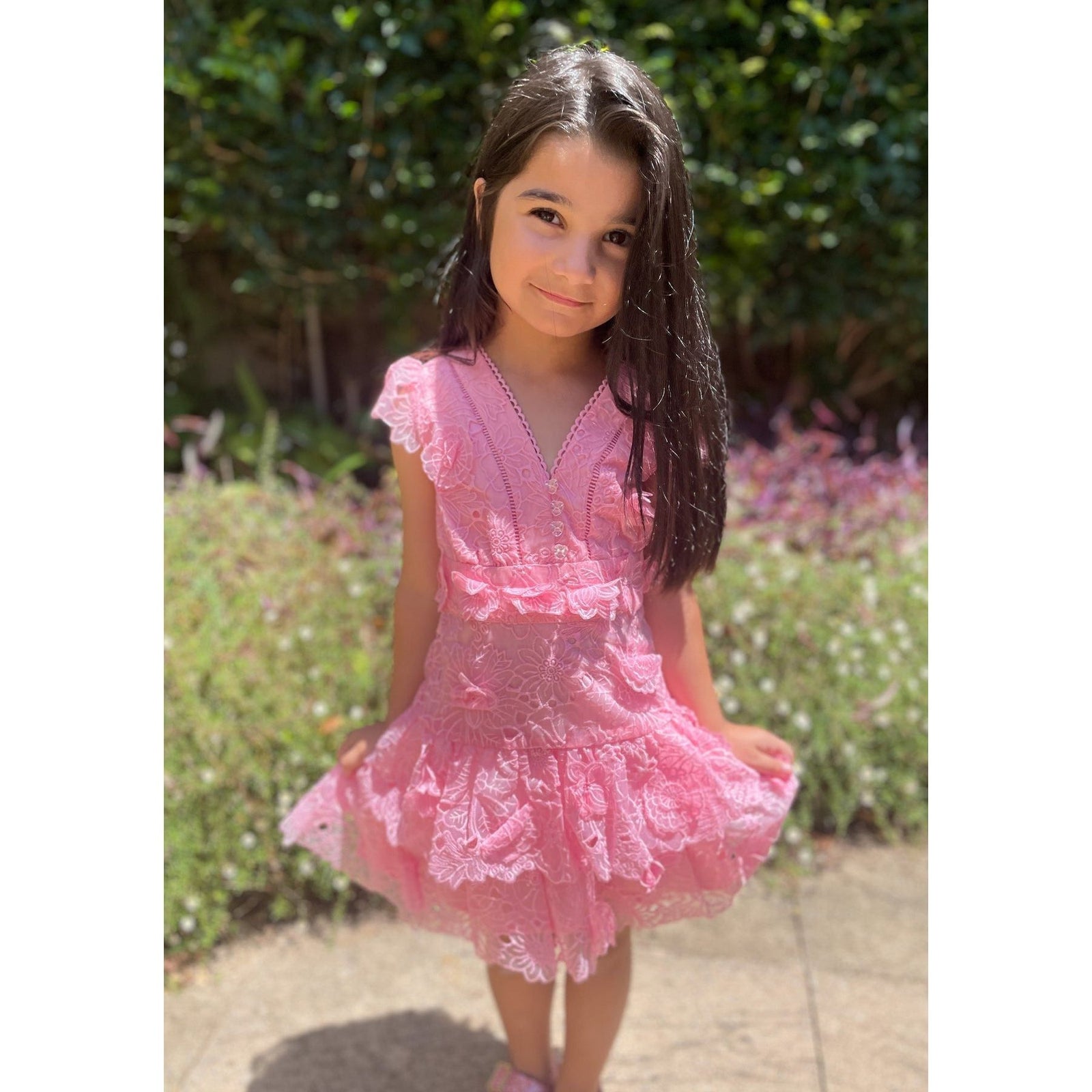 Mia Lace Dress - Pink