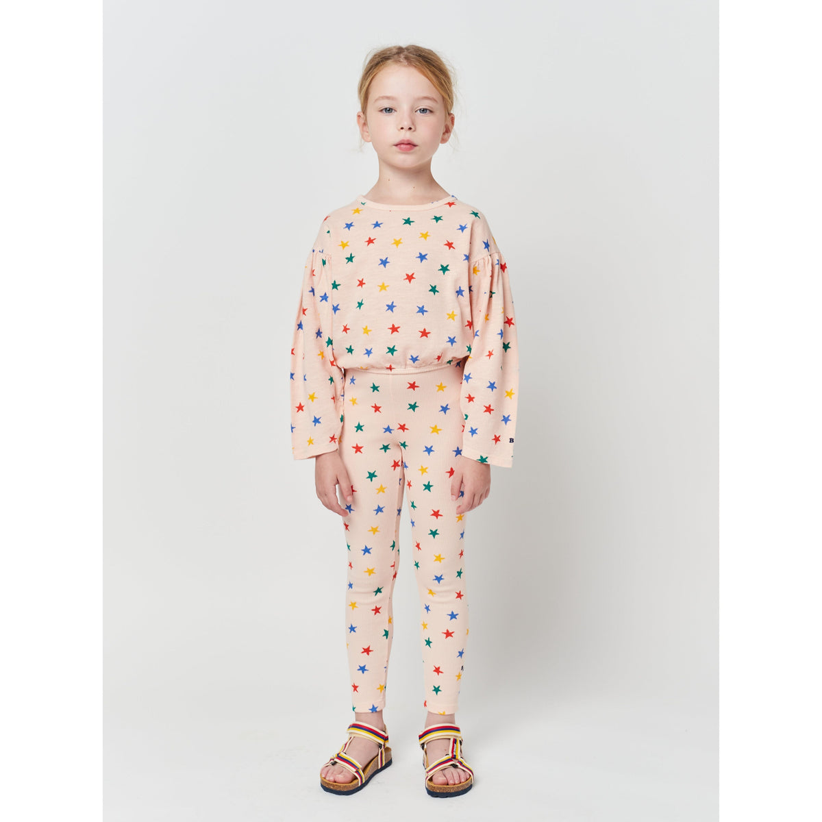 Multicolor Stars All Over Long Sleeve T-Shirt