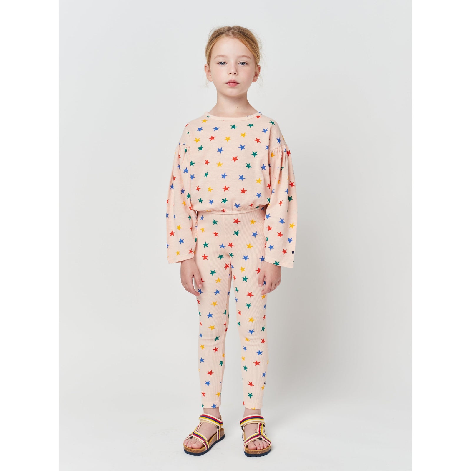 Multicolor Stars All Over Long Sleeve T-Shirt