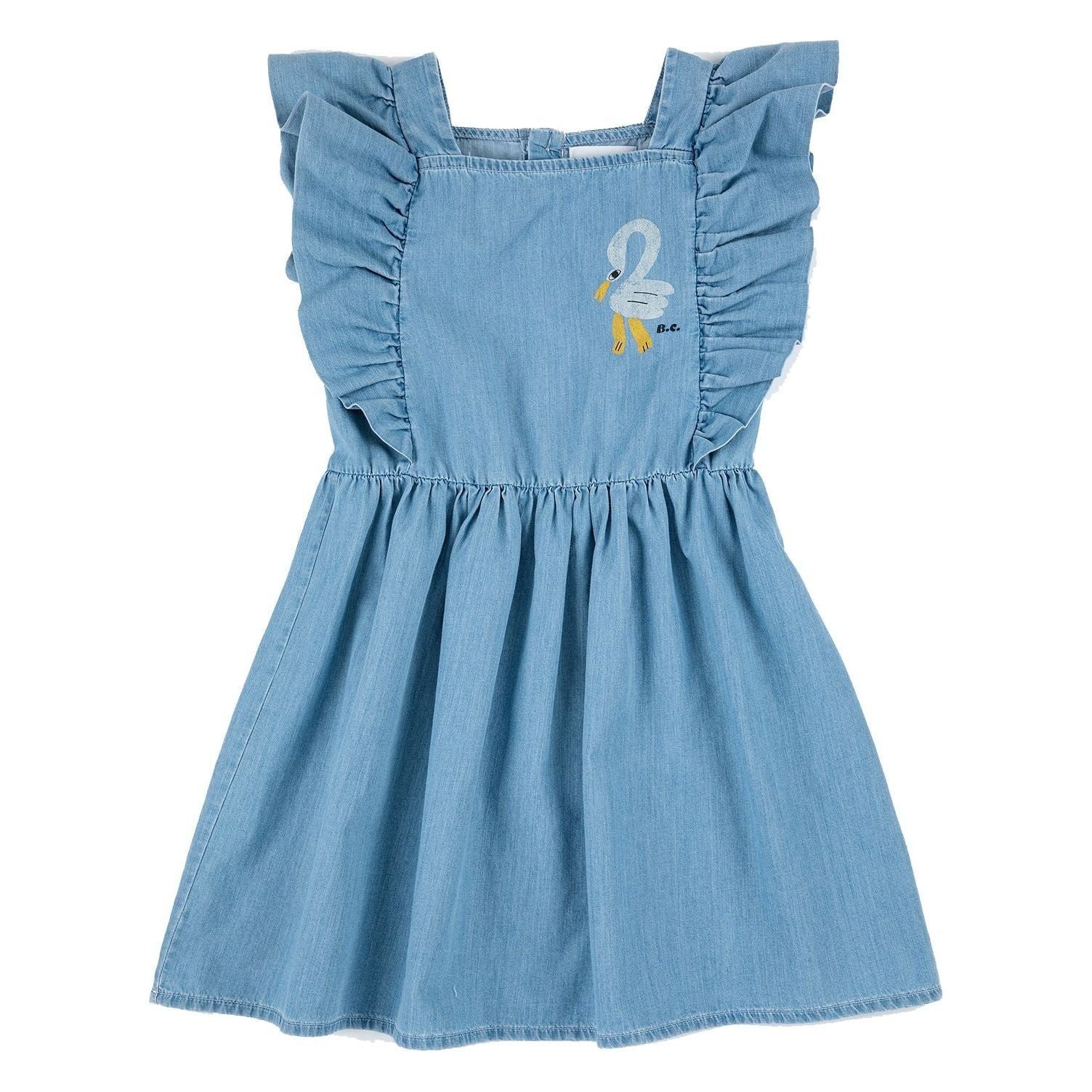 Pelican Denim Ruffle Dress
