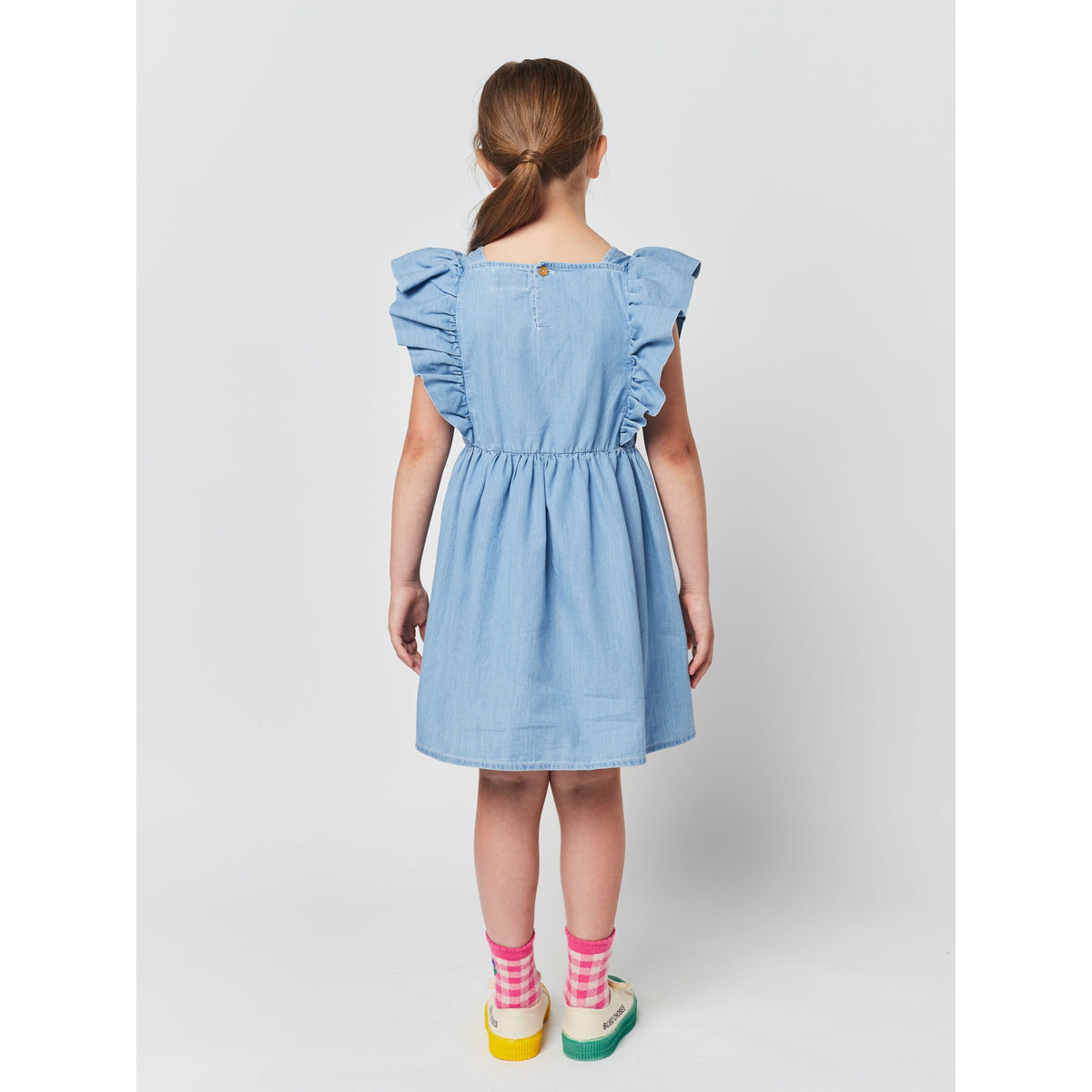 Pelican Denim Ruffle Dress