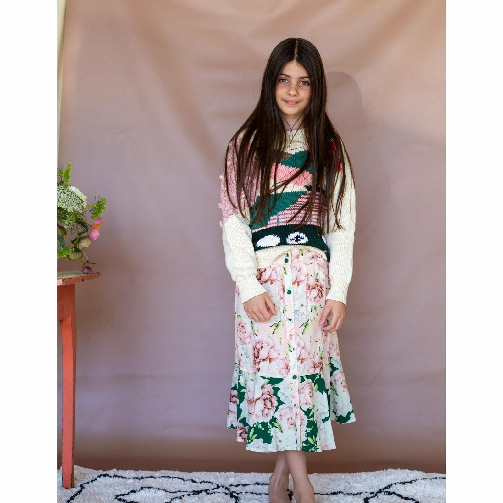 Steph Skirt -Pink Rose