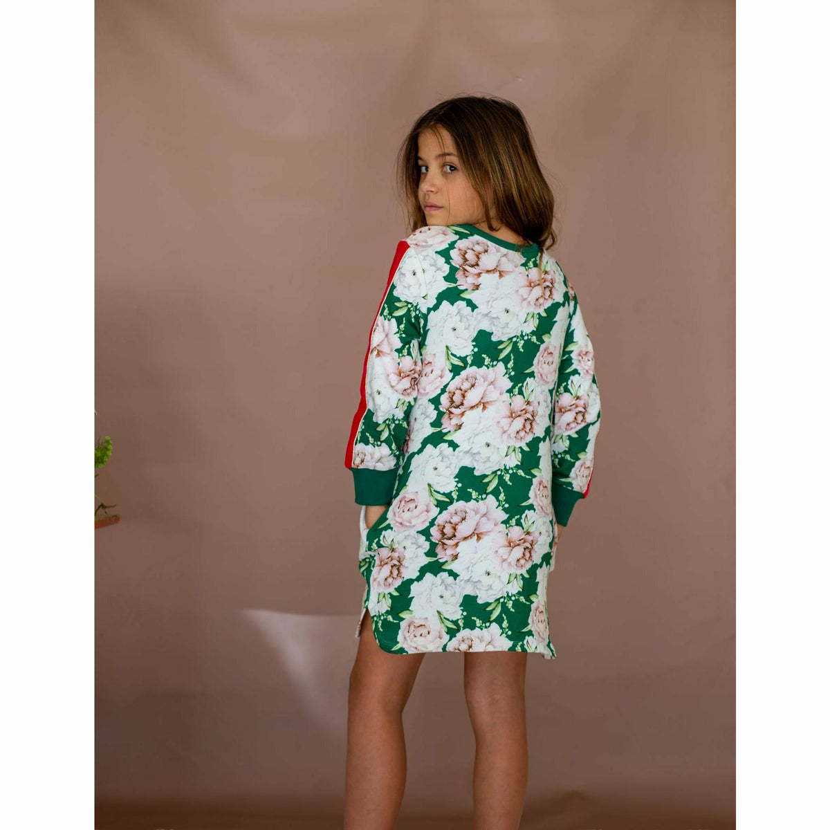 Peppa Dress-Basil Bloom