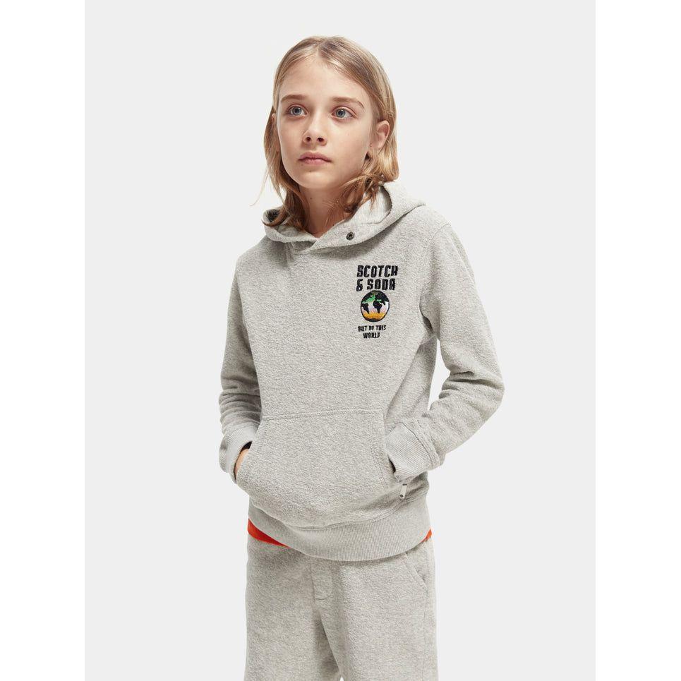 Towelling Hoodie - Grey Melange