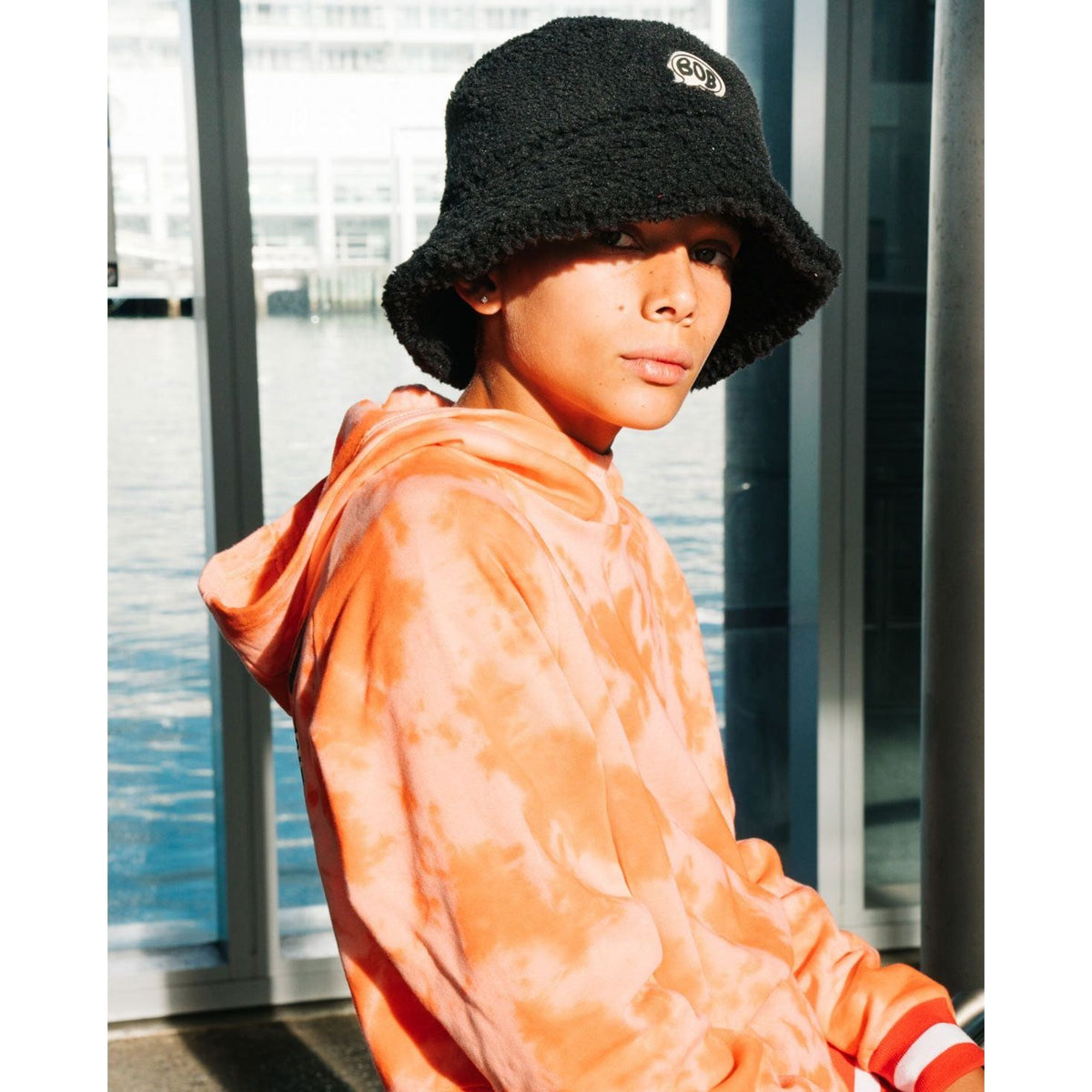 Black Fluffy Bucket Hat