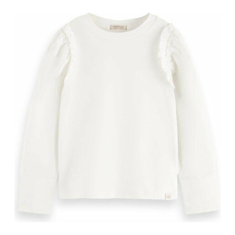 Long-Sleeved Mixed-Quality T-Shirt - Off White