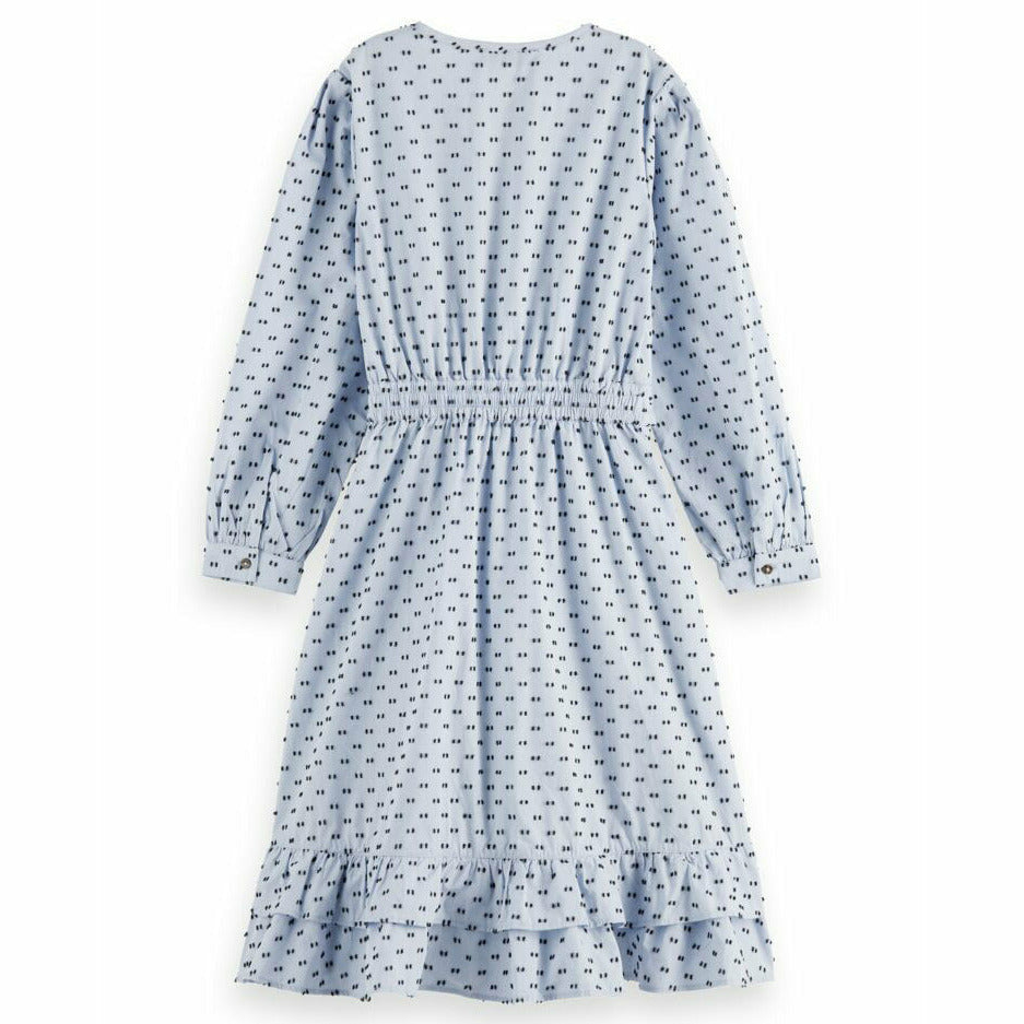 Clip Jacquard Midi-Length Wrap-Over Dress - Breeze