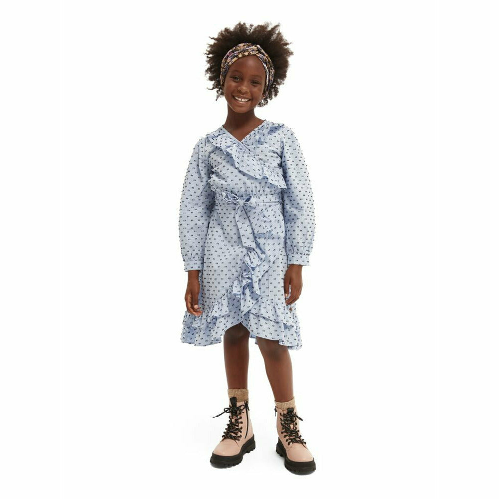 Clip Jacquard Midi-Length Wrap-Over Dress - Breeze