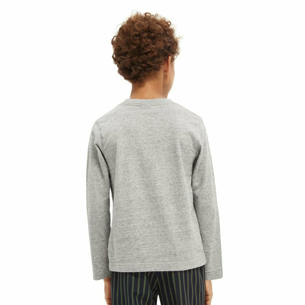 Long-Sleeved Brushed-Cotton Artwork T-Shirt - Grey Melange