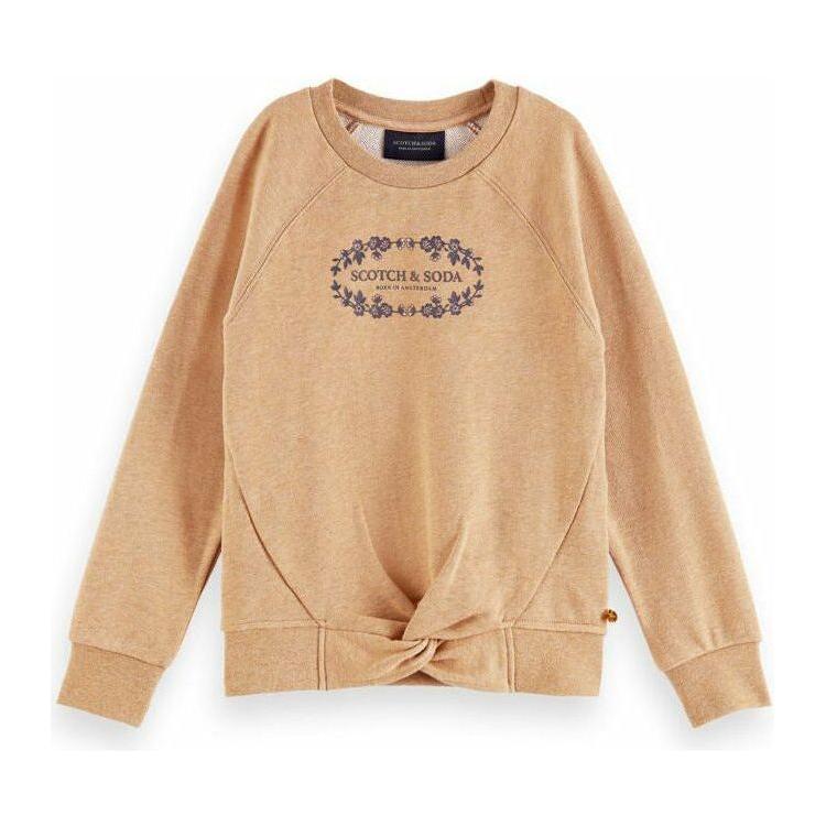 Wrap-Over Artwork Sweatshirt - Sand Melange