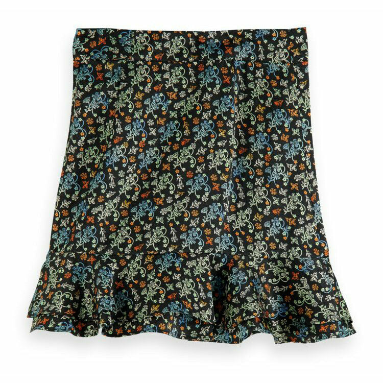 All-Over Printed Volant Skirt