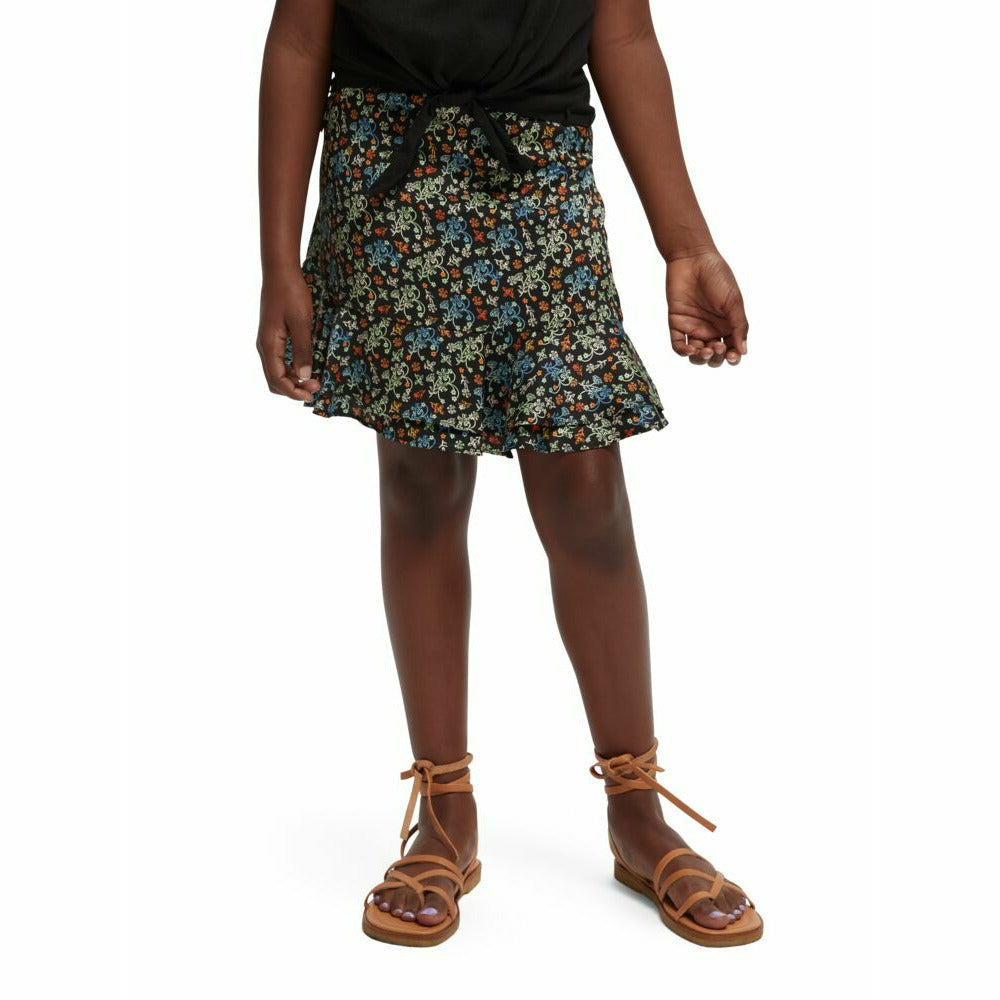 All-Over Printed Volant Skirt