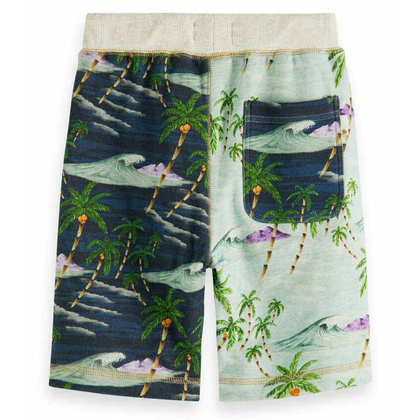 All-Over Printed Colour Block Shorts