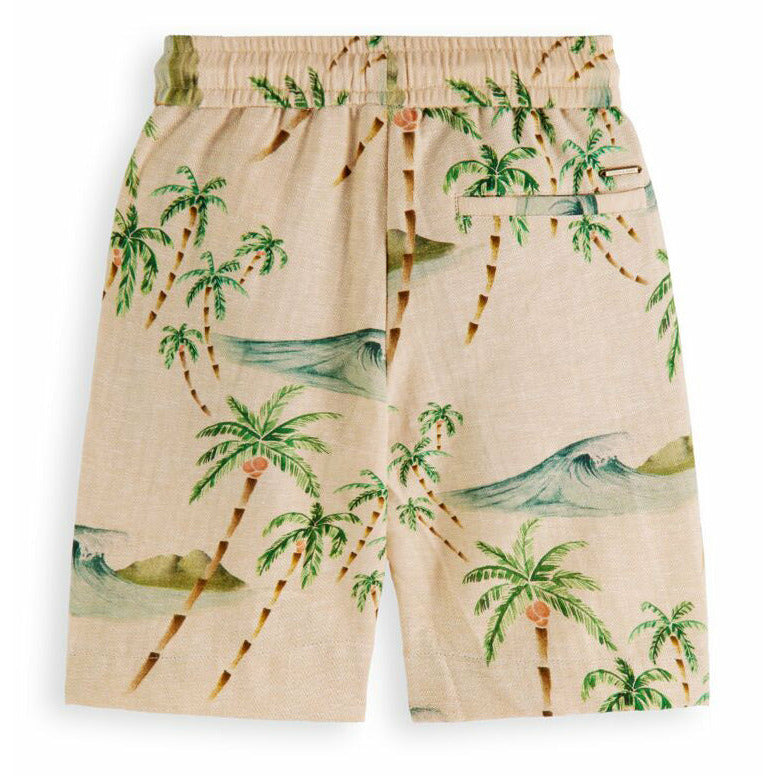 All-Over Printed Linen Shorts