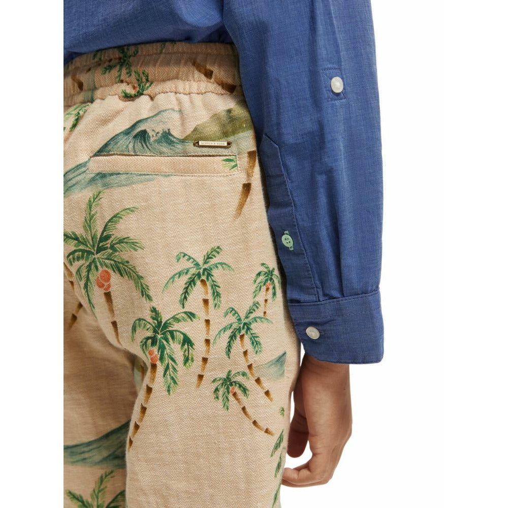 All-Over Printed Linen Shorts