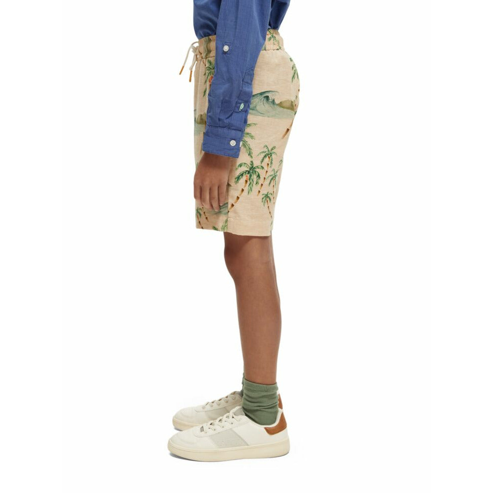 All-Over Printed Linen Shorts
