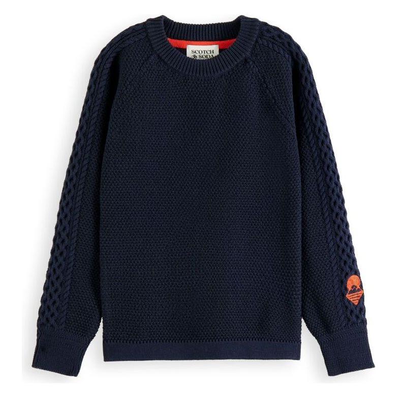 Sweater With Ladder Stitched Sleeves - Night