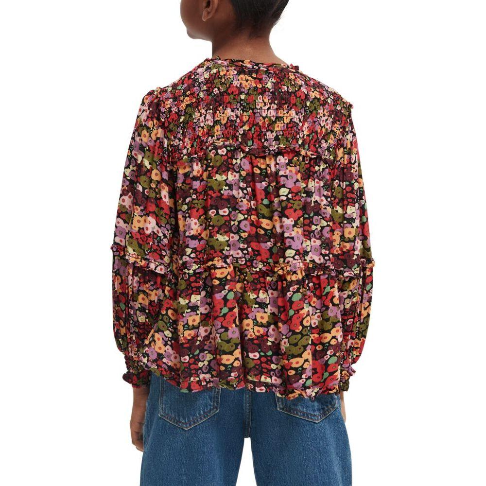 All-Over Printed Smock Detail Top