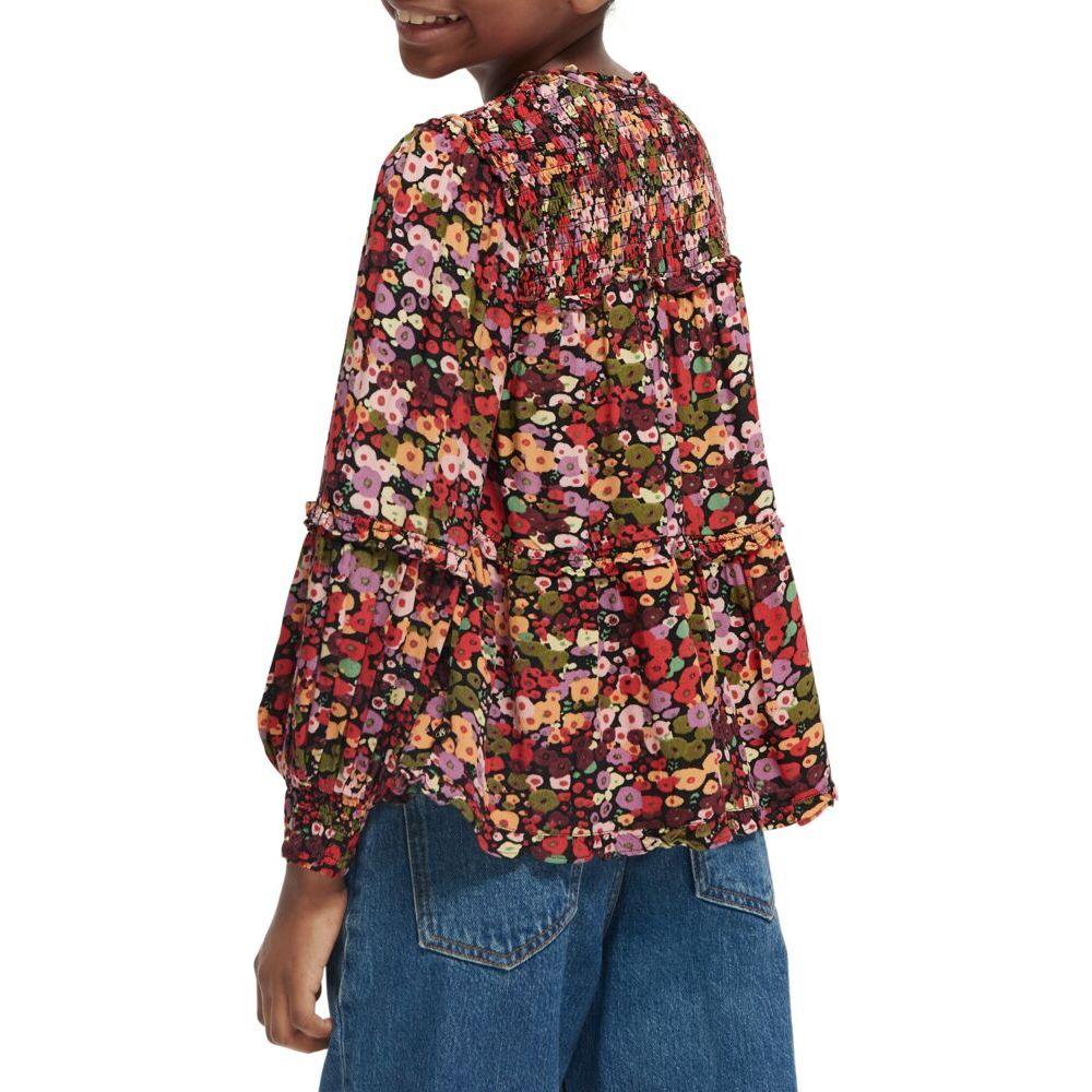 All-Over Printed Smock Detail Top