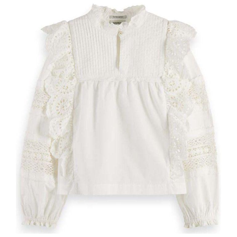 Broderie Anglaise Cotton Ruffled Top
