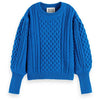 Chunky Cable-Knit Sweater - Electric Blue
